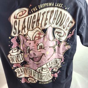 Red Kap Work Shirt Mens XL Black Button Up Karver Meats Slaughterhouse Pig